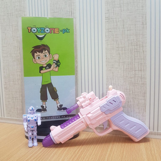 Child electric gun music police pistol with robot