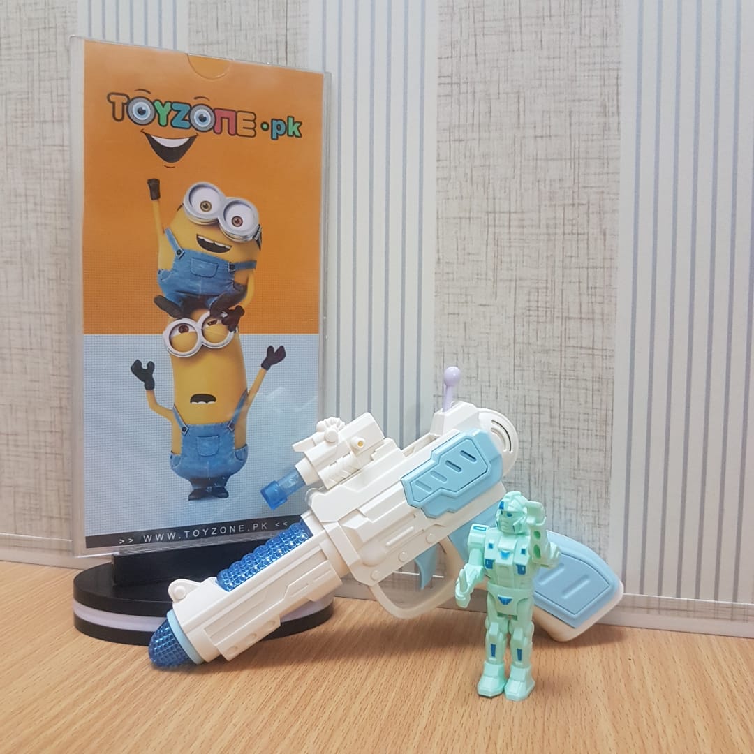 Child electric gun music police pistol with robot